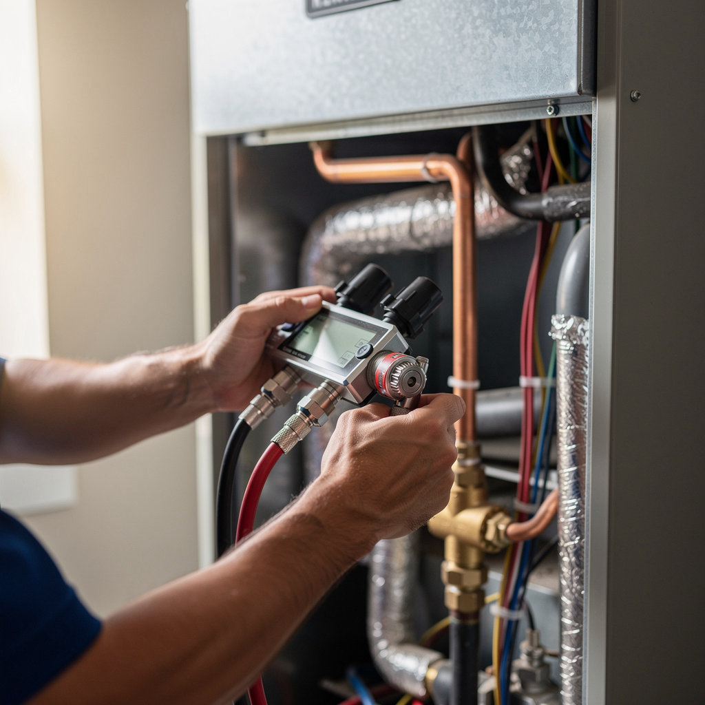 Denver HVAC Experts technician performing professional HVAC installation and repair service